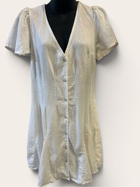 Women's Short Sleeve Button-Front Mini A-Line Dress - Universal Thread™ White S